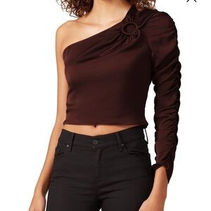 The East Side brown one shoulder top